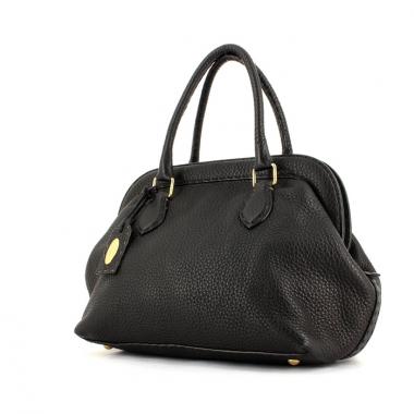 Fendi handbag in black grained leather