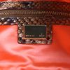 Fendi Baguette handbag in beige braided wicker and brown python - Detail D3 thumbnail