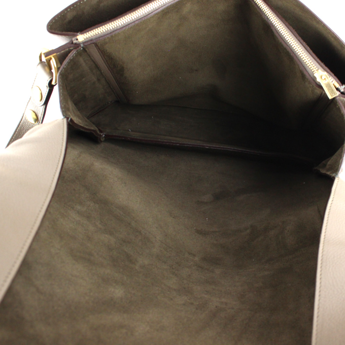Borsa Blade in pelle color talpa - Detail D4