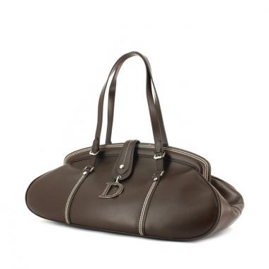 Bolso de mano Dior Détective en cuero marrón