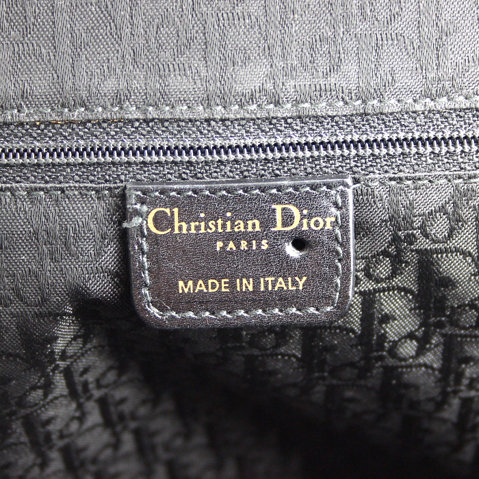Dior Jeanne handbag in black leather and black suede - Detail D3