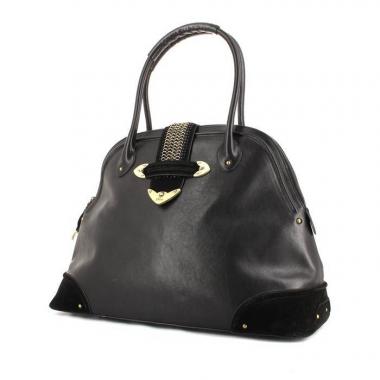 Borsa Jeanne in pelle nera e camoscio nero