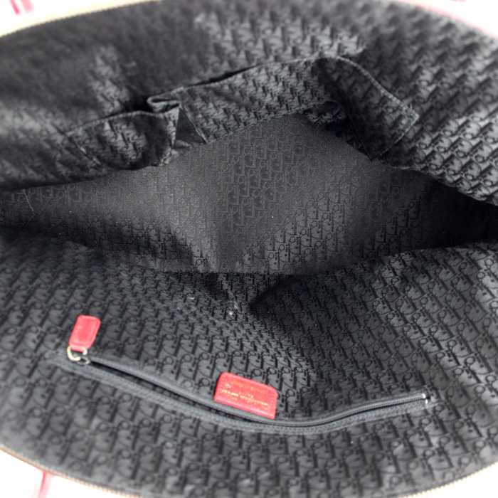 Sac à main Dior Jeanne en cuir rouge et daim rouge - Detail D2