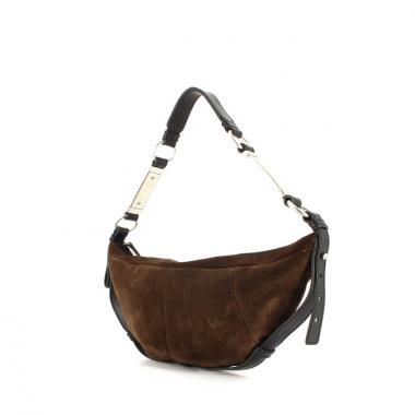 Sac à main Yves Saint Laurent Mombasa petit modèle en daim et cuir marron
