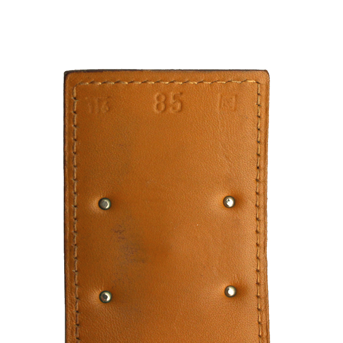 Hermes Médor belt in black box leather - Detail D2