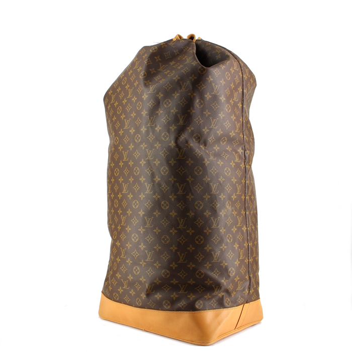 Bolso formato bolsa Louis Vuitton en lona Monogram y cuero natural - Detail D1