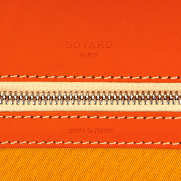 Maleta Goyard Majordome en lona Monogram revestida naranja y cuero naranja - Detail D3