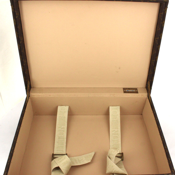 Louis Vuitton suitcase in monogram canvas and natural leather - Detail D2