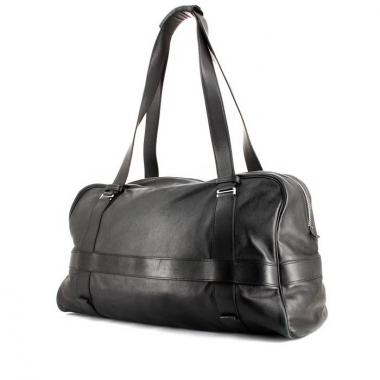 Sac de week end Hermes Arion en cuir noir