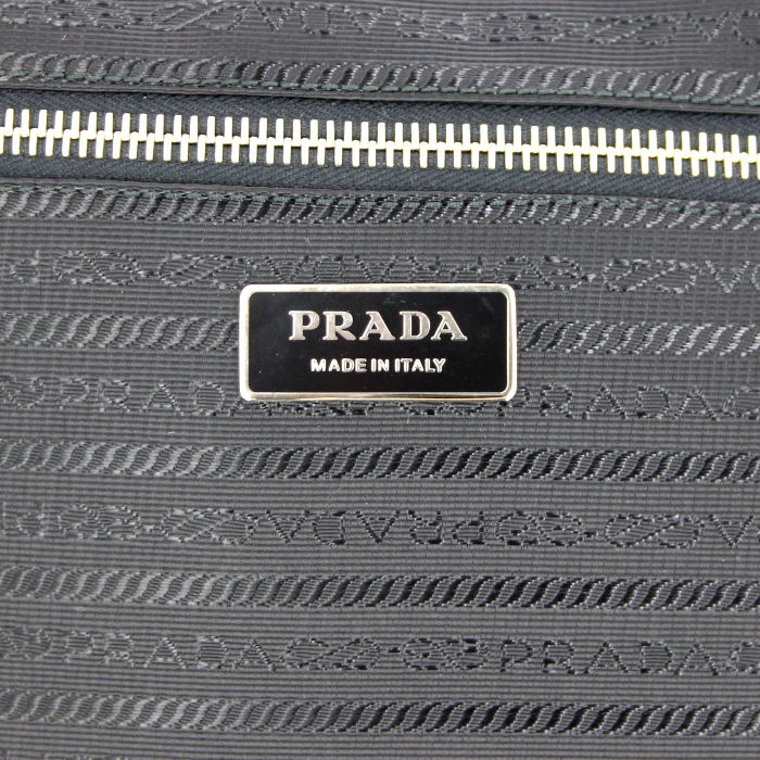 Maleta Prada en lona negra y cuero negro - Detail D3