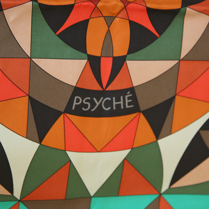 Hermes scarf in green, red and black twill silk - Detail D1