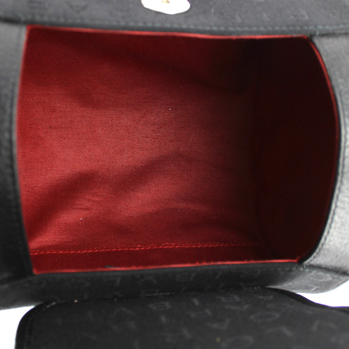 Bolso caja en lona Monogram negra y cuero negro - Detail D2