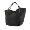 Shopping bag in tela nera con decoro di borchie e pelle nera - 00pp thumbnail