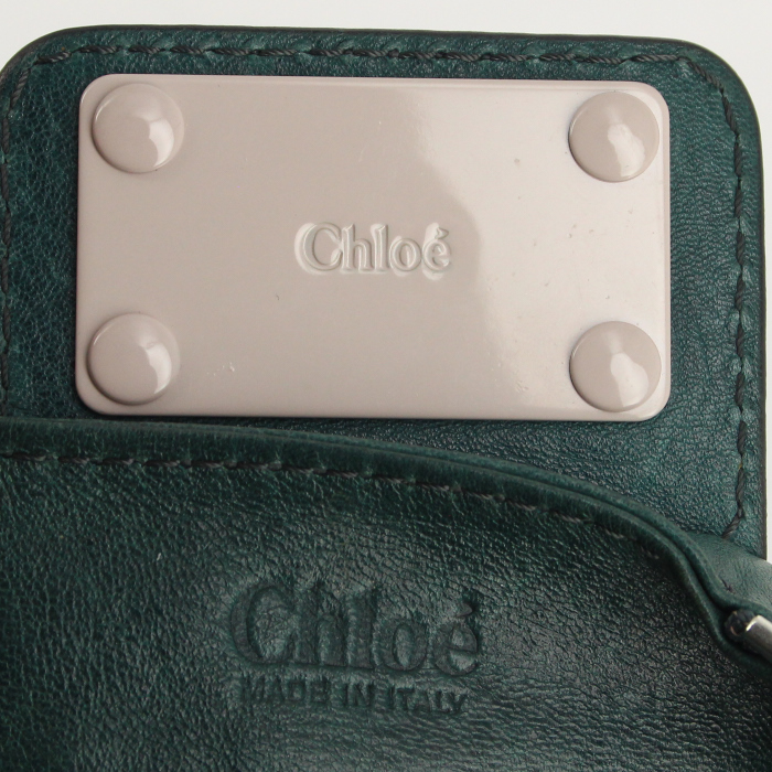 Chloé Paddington handbag in green leather - Detail D4
