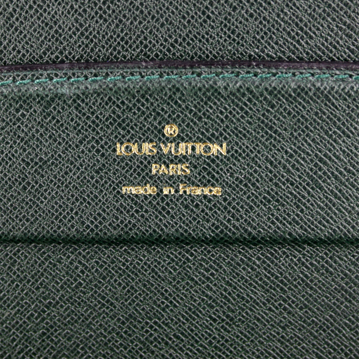 Borsa portadocumenti President in pelle taiga verde - Detail D3