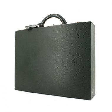 Porte-documents Louis Vuitton President en cuir taiga vert