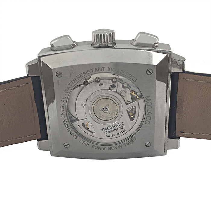 TAG Heuer Classic Monaco Automatic Chronograph watch in stainless steel Circa 2000 - Detail D3