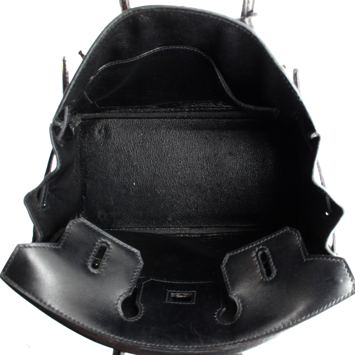 Borsa Birkin 25 cm in pelle box nera - Detail D2