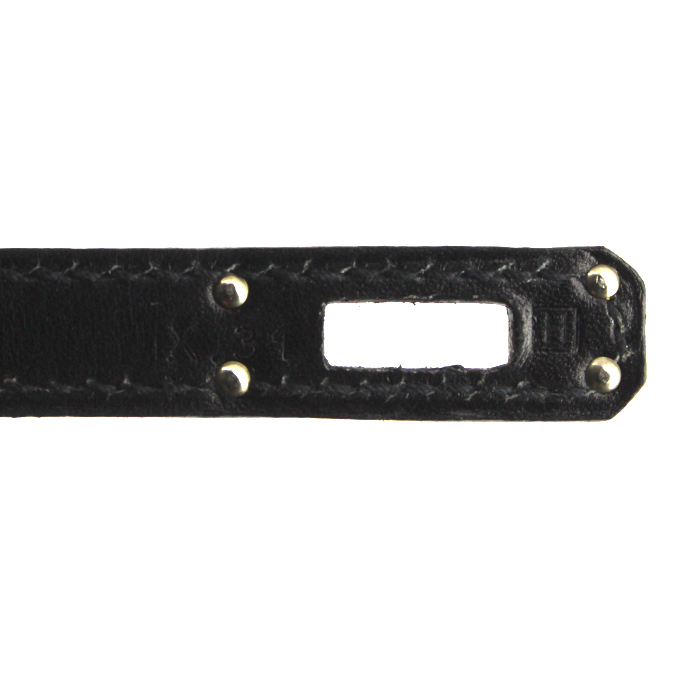 Sac à main Hermes Birkin 25 cm en cuir box noir - Detail D4