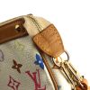 Louis Vuitton Pochette accessoires pouch in white multicolor monogram canvas and natural leather - Detail D3 thumbnail