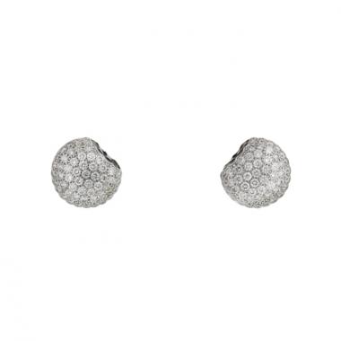 Boucheron Tentation Macaron small model small earrings in white gold,  diamonds and sapphire
