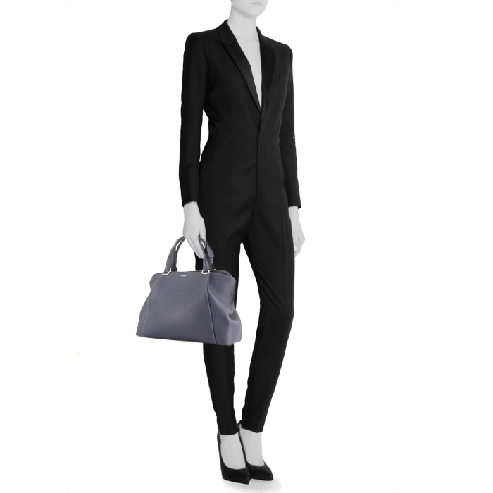 Cartier handbag in grey blue leather - Detail D2