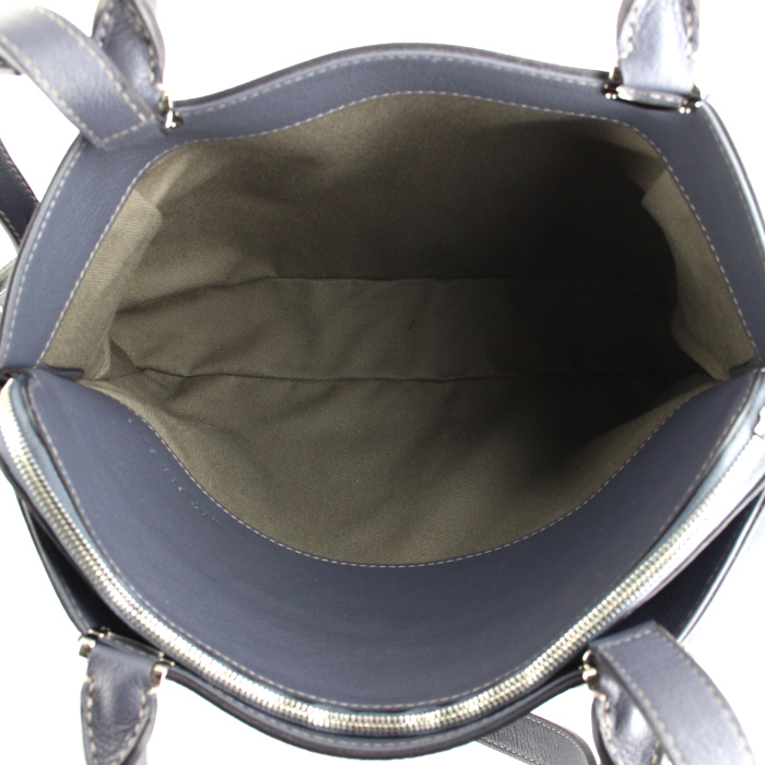 Cartier handbag in grey blue leather - Detail D3