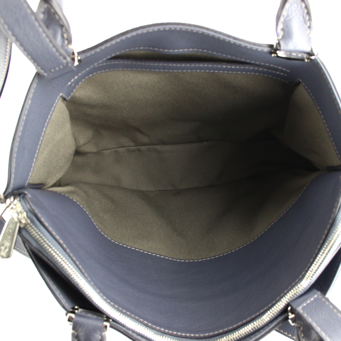Cartier handbag in grey blue leather - Detail D4