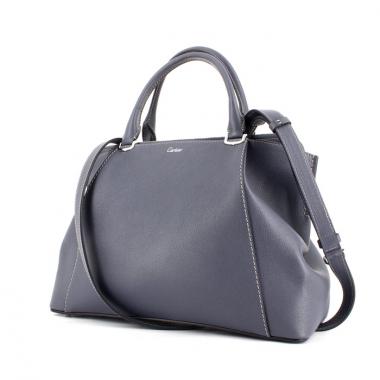 Borsa in pelle blu cadetto