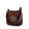 Hermes Evelyne handbag in brown canvas and leather - 00pp thumbnail