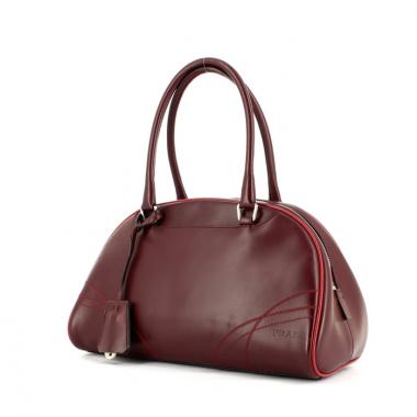 Borsa Bowling in pelle bordeaux