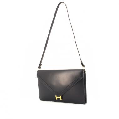 Sac à main Hermes Lydie - Bag en cuir box bleu-marine