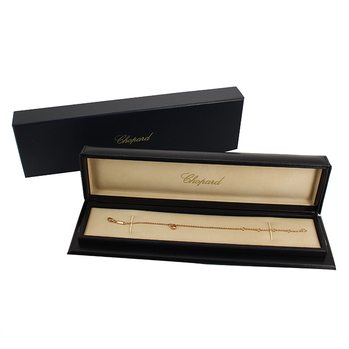 Chopard Happy Diamonds small model bracelet in pink gold and sapphire - Detail D3