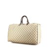 Bolsa de viaje Gucci en lona Monogram beige y cuero marrón - 00pp thumbnail