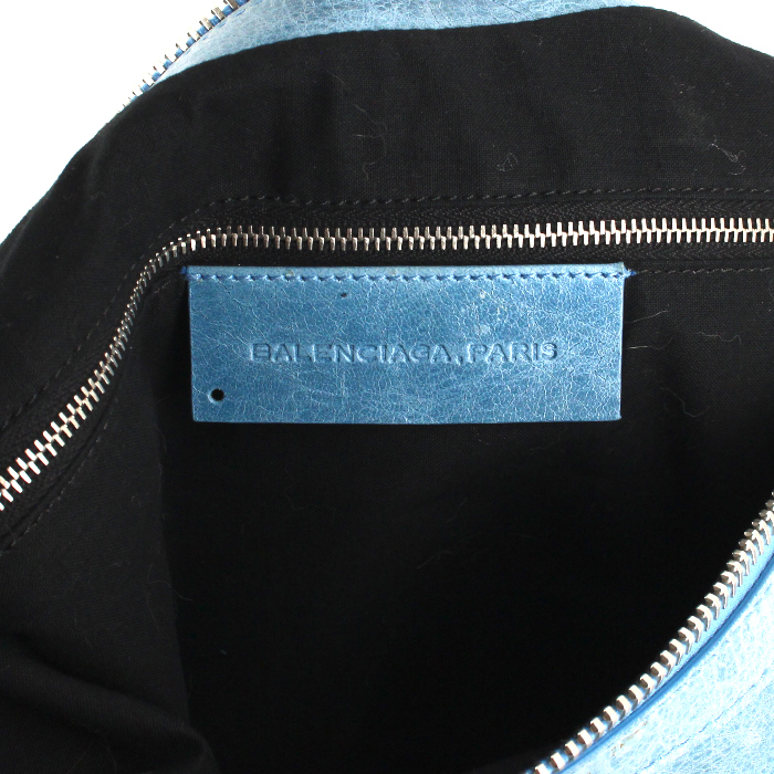 Sac à main Balenciaga en cuir bleu - Detail D3