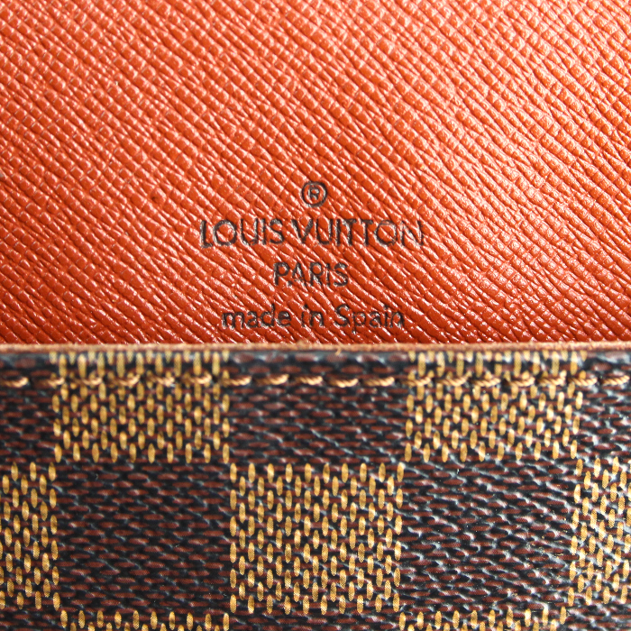 Borsa Musette in tela a scacchi e pelle marrone - Detail D3