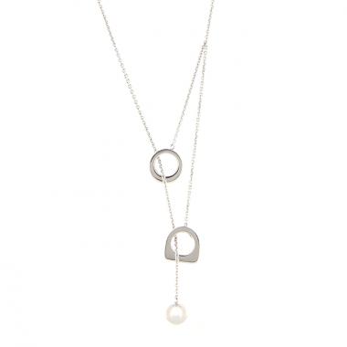 Fred Success asymmetric mobile long necklace in white gold