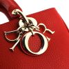 Dior Diorissimo small model handbag in red grained leather - Detail D5 thumbnail