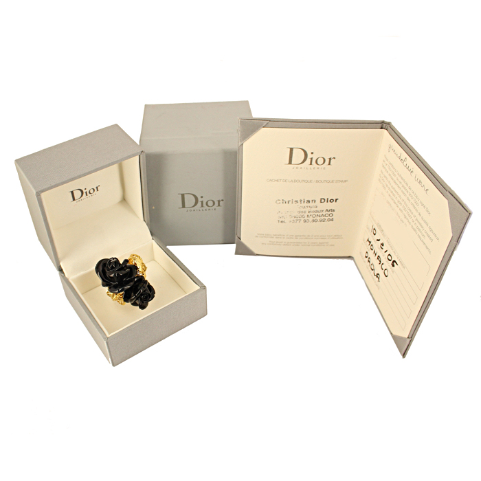 Anello Dior Pré Catelan modello grande in oro giallo,  onice e quarzi citrini - Detail D2