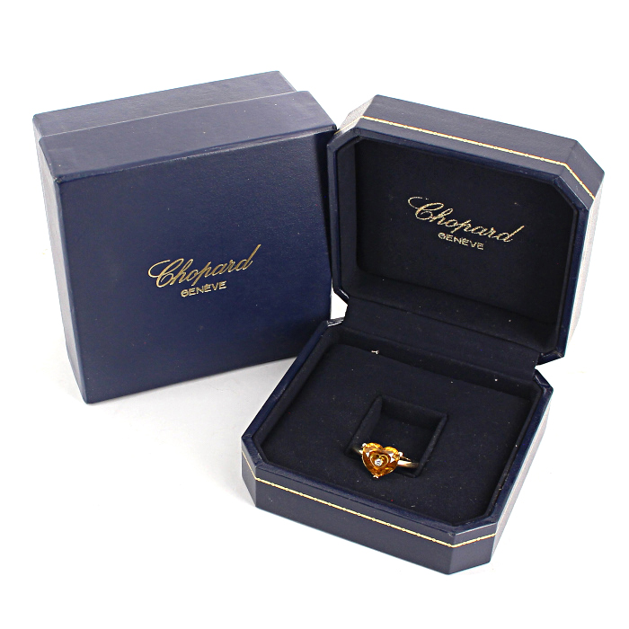 Sortija Chopard So Happy Diamonds modelo pequeño en oro amarillo,  citrino y diamante - Detail D2