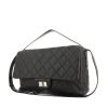 Chanel 2.55 XXL messenger bag in black quilted grained leather - 00pp thumbnail