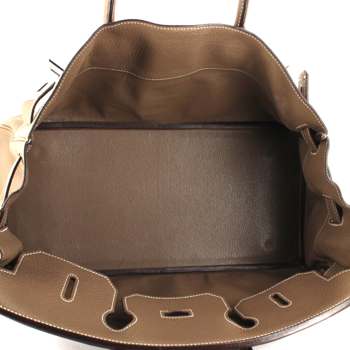 Hermes Birkin Shoulder handbag in etoupe togo leather - Detail D3