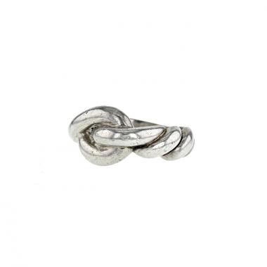 Bague époque années 80 Hermes Torsade en argent