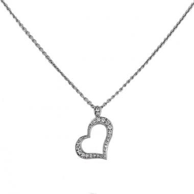 Collier Piaget Coeur petit modèle en or blanc et diamants