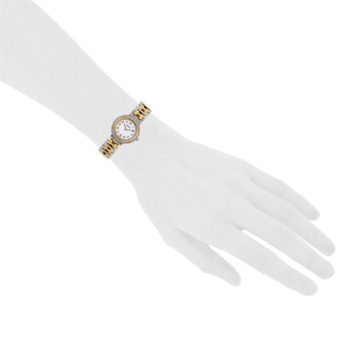 Hermes Clipper watch in gold and stainless steel  - Detail D1
