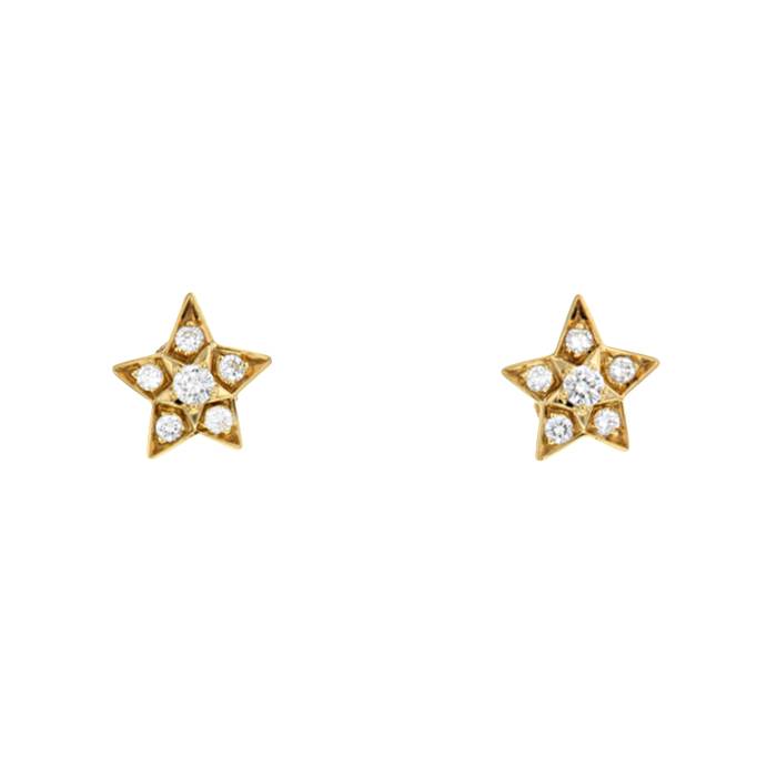 Andralok Orecchini A Bottone In Oro Giallo 9kt Con Cristallo Topazio Rotondo 3.5 Mm - Gioiello Elegante In Confezione Regalo, Cod. SA-7142-Y9-XLT-0