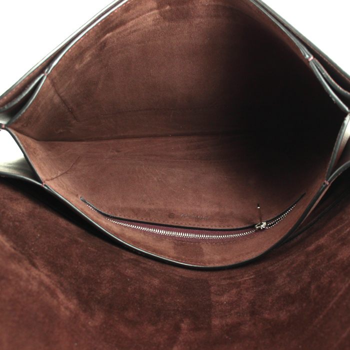 Borsa Celine  Diamond in pelle bordeaux e grigia e tessuto scamosciato giallo - Detail D3