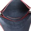 Celine Diamond handbag in black and burgundy leather and khaki suede - Detail D3 thumbnail