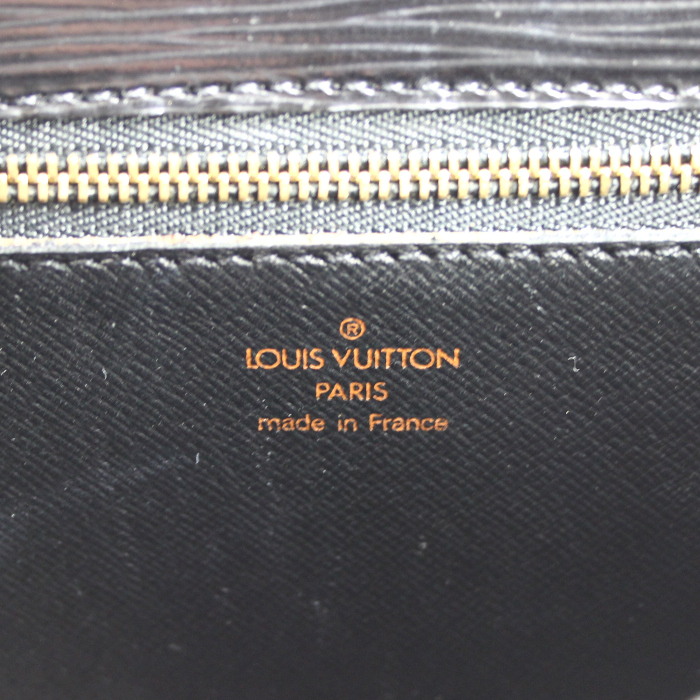 Sac porté épaule Louis Vuitton Saint Cloud en cuir épi noir - Detail D3