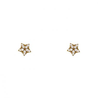 Fred Miss Fred Star small earrings in pink gold and diamonds
